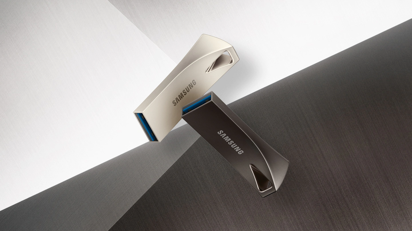 Памет 64GB USB Flash Drive, Samsung Bar Plus MUF-64BE4/APC, USB 3.1 Gen1, сива - характеристика 1