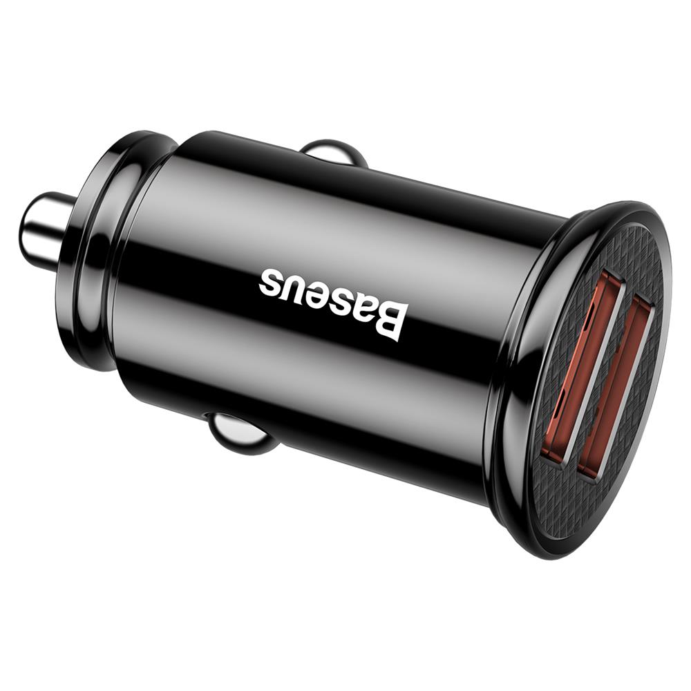 Зарядно за кола Baseus Dual, от автомобилна запалка към 2x USB A(ж), 2.5A, 30W, черно - характеристика 1
