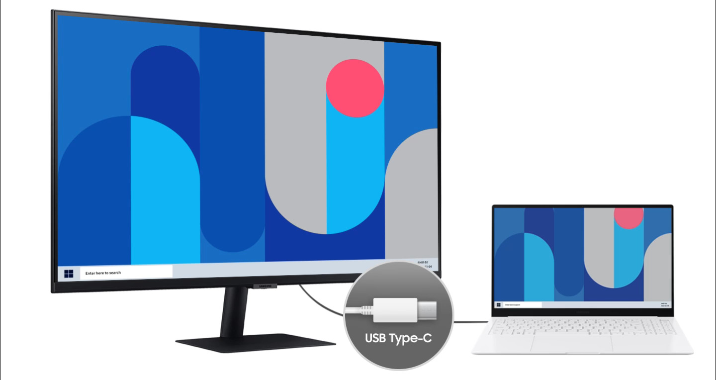 Монитор Samsung LS-32B800P (2022), 32" (81.28 cm) IPS панел, HDR, UHD, 5ms, 350cd/m2, DisplayPort, HDMI, USB-C, USB Hub, LAN - характеристика 6