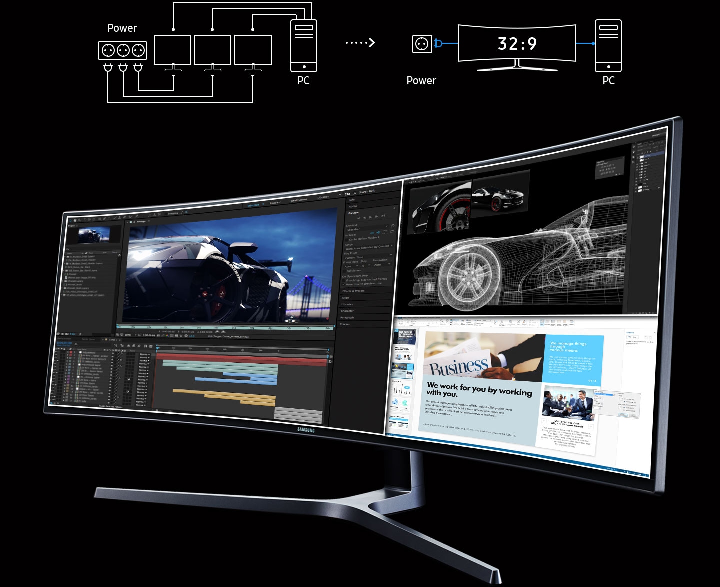 Монитор Samsung LC-49HG90D (2017), 49" (124,46 см) VA панел, 144Hz, 3840x1080, 1ms, 5 000 000:1, 650cd/m2, HDMI, DP, Mini DP, USB HUB - характеристика 3