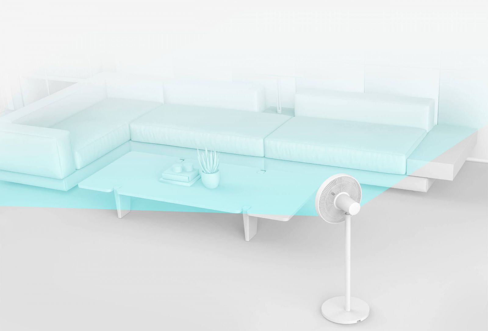 Настолен вентилатор Xiaomi Mi Smart Standing Fan 2 EU, смарт управление, 4 скорости, 35.5 cm диаметър, 15W, бял - характеристика 3