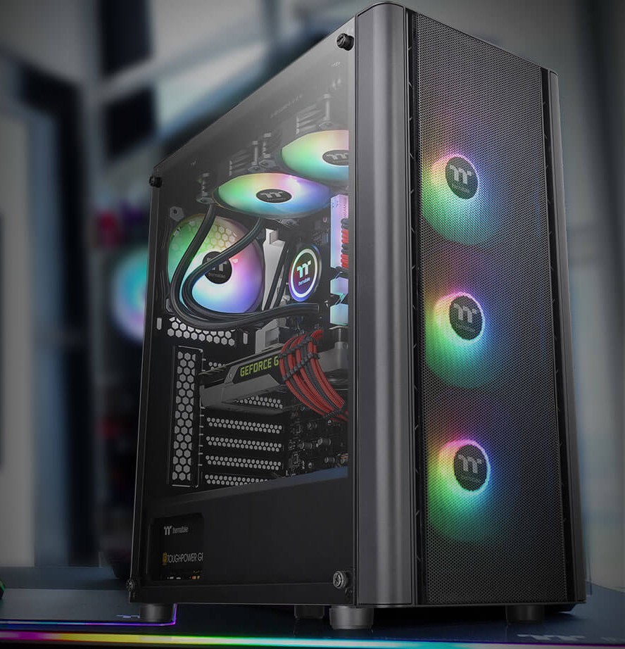 Кутия Thermaltake V250 TG Air ARGB, ATX/Micro-ATX/Mini-ITX, 1x USB 3.0, 2x USB 2.0, прозорец, 4x вентилатора, черна, без захранване - характеристика 1