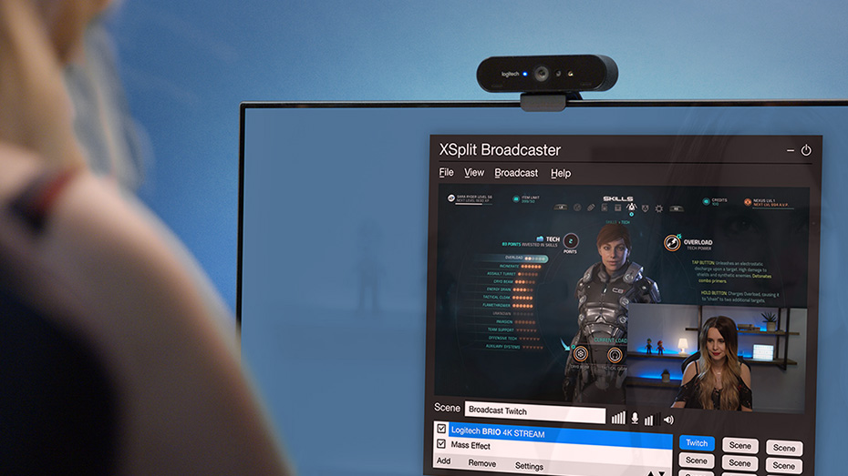 Уеб камера Logitech Brio Stream Edition, с микрофон, 4K(30fps), Full HD glass lens, USB 3.0, черен - характеристика 3