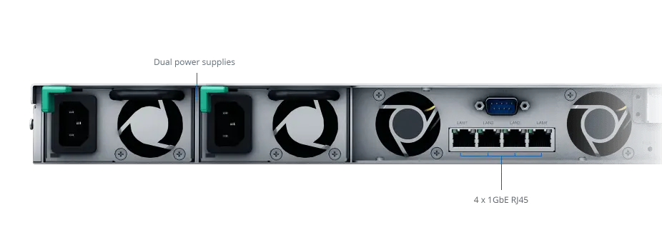 Мрежови диск (NAS) Synology RS822RP+, четириядрен AMD Ryzen Embedded V1500B 2.2GHz, без твърд диск (4x 3.5" SATA 6Gb/s), 2GB DDR4, 4x 1GbE, 2x USB 3.2 - характеристика 1
