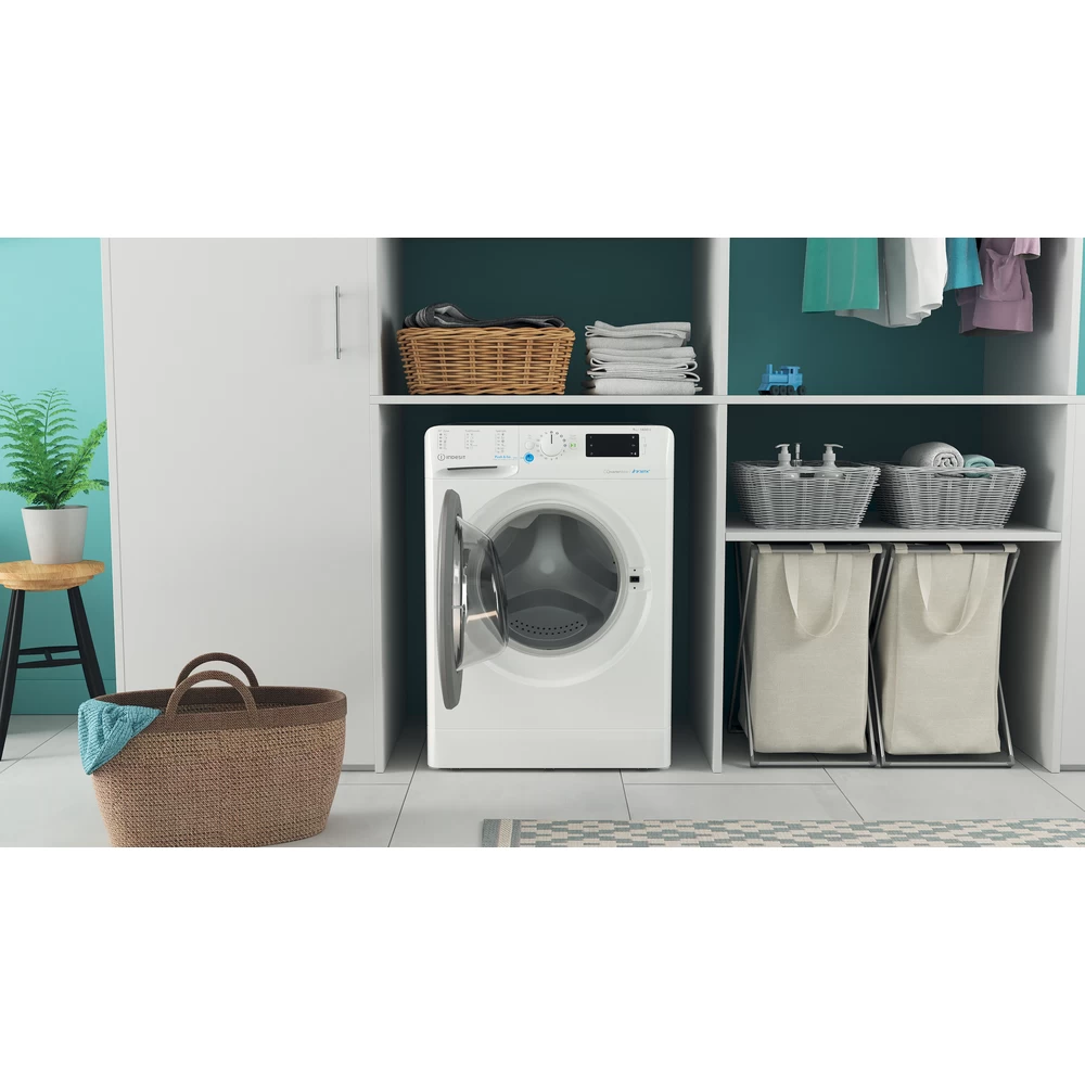 Перална машина Indesit BWE 91485X WS EU, клас B, 9 кг. капацитет, 1400 оборота в минута, 9 програми, свободностояща, 59.5 cm ширина, бяла - характеристика 1