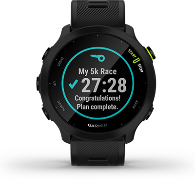 Смарт часовник Garmin Forerunner 55 Black, 1.04" (2.64 cm) MIP дисплей, до 14 дни живот на батерията, GPS, акселерометър, пулсомер, Connect IQ, хидратация, съвместим с Android и Apple устройства, черен - характеристика 5