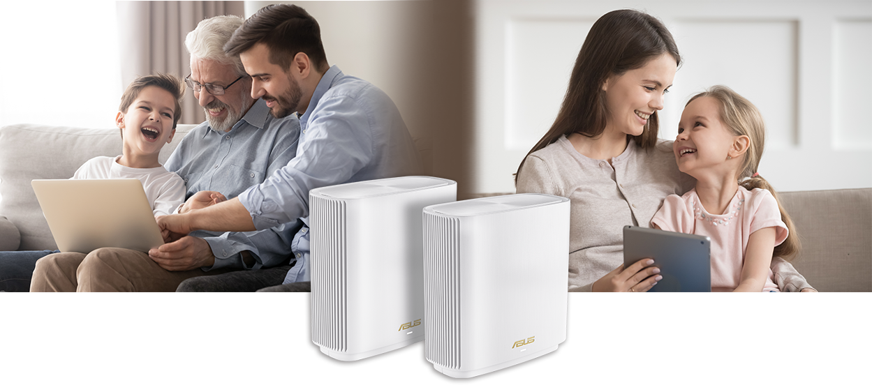 Wi-Fi система Asus ZenWiFi AX XT8 (B-2-PK), 2 pack, 6600 Mbps, 2.4GHz (574 Mbps)/5GHz (1201 Mbps)/5GHz (4804 Mbps), Wireless AX, 3x LAN 1000Mbps, 1x WAN 2.5G, 1x USB 3.1, 6x вътрешни антени - характеристика 2