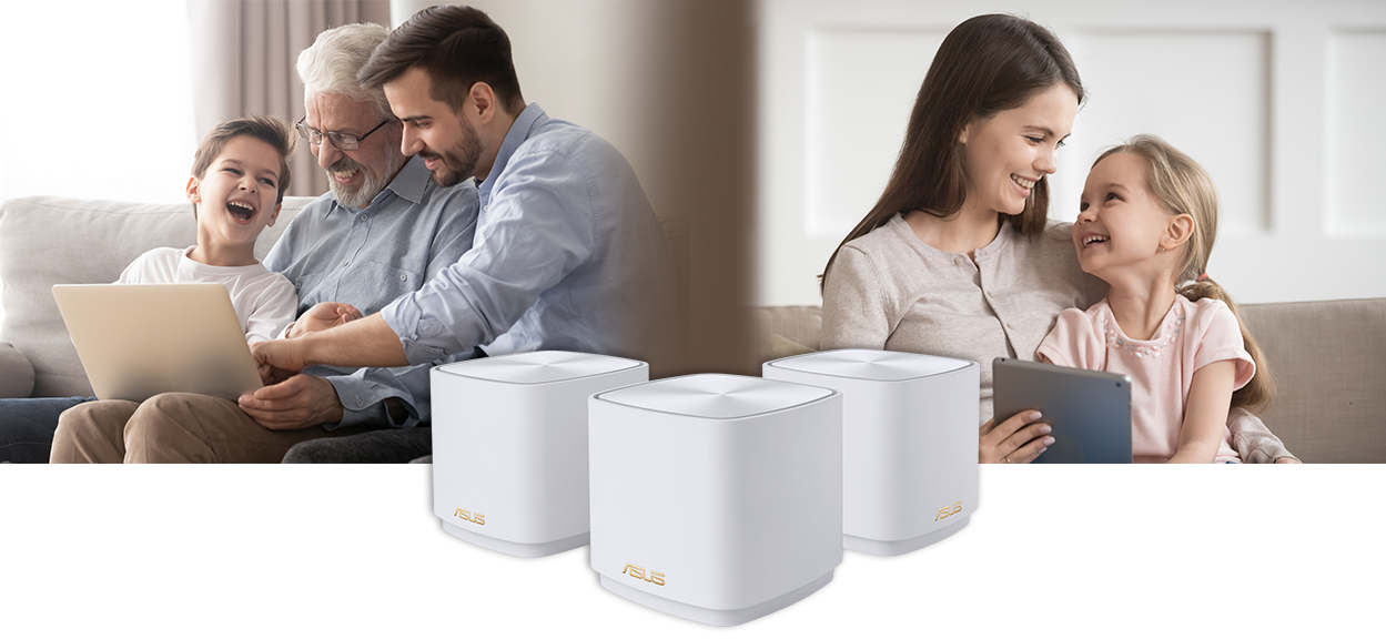 Мрежеста система Asus ZenWiFi XD4 Plus (90IG07M0-MO3C40), 1800Mbps, 2.4GHz (574 Mbps)/ 5GHz (1201 Mbps), Wireless AX, 1x WAN/LAN Gigabits BaseT, 1x LAN Gigabits BaseT, 2 вътрешни антени, 3 бр. - характеристика 2