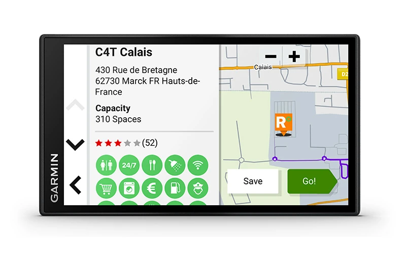 Навигация за кемпер Garmin dezlCam LGV710, 6.95" (17.7cm) IPS сензорен дисплей, 32GB вградена памет, слот за microSD, вградена 1080p@30fps камера, трафик приемник, карта на Европа, безплатни актуализации, Bluetooth, Wi-Fi - характеристика 13