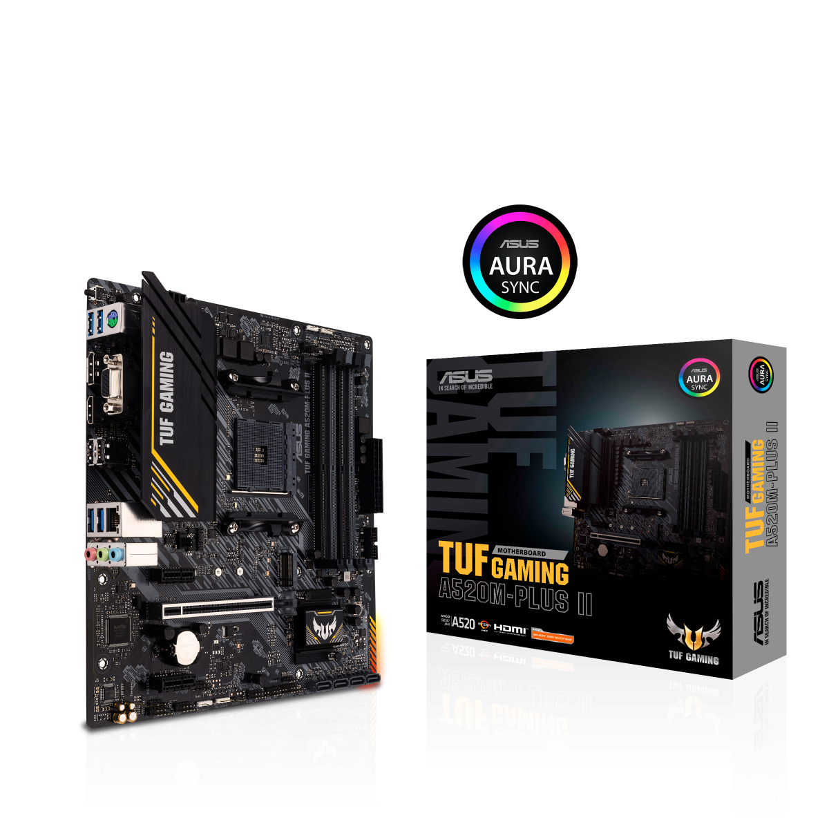 Дънна платка Asus TUF GAMING A520M-PLUS II, A520, DDR4, PCI-E 3.0 (DP/HDMI/VGA), 4x SATA 6Gb/s, 1x M.2, 4x USB 3.2 Gen 1, Micro ATX - характеристика 1