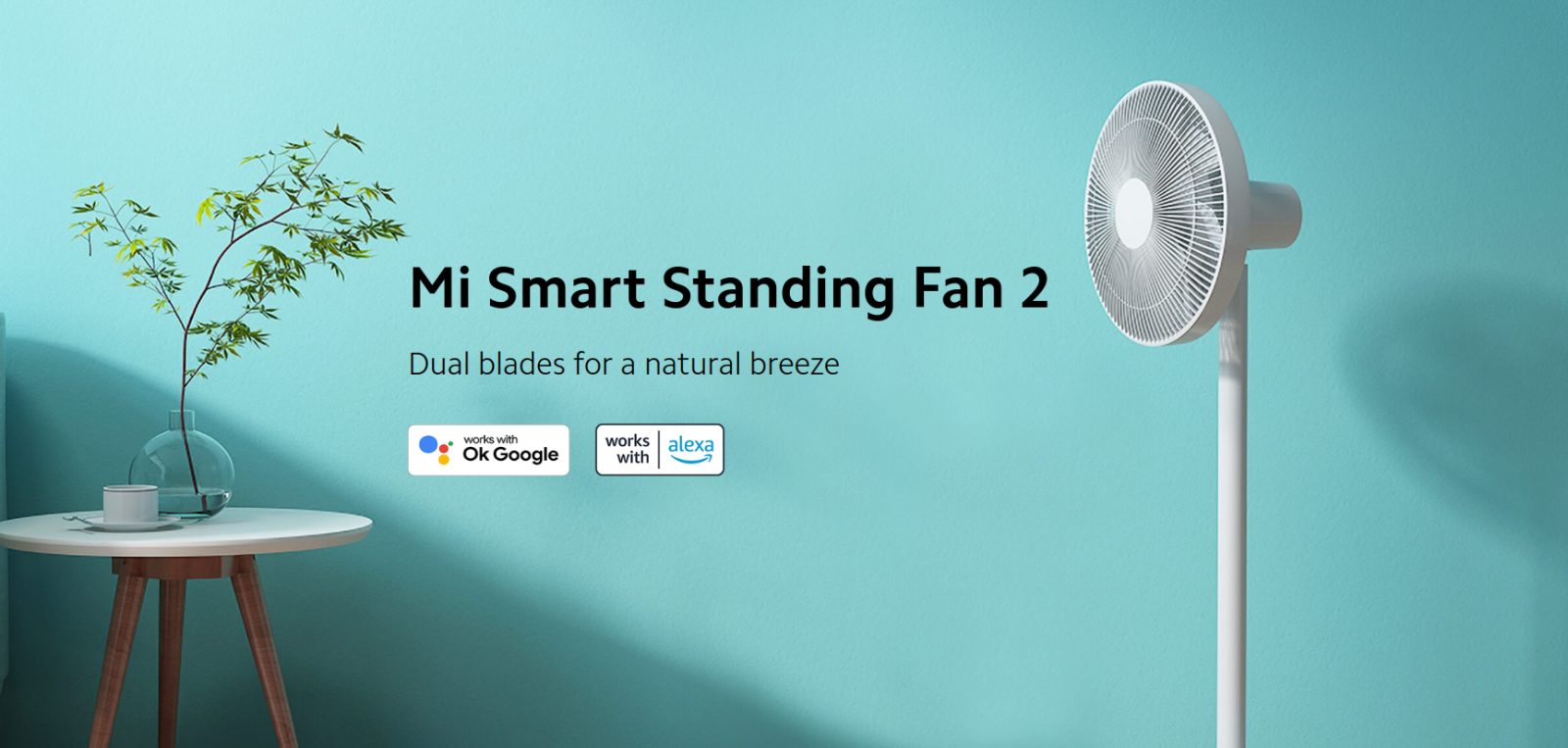 Настолен вентилатор Xiaomi Mi Smart Standing Fan 2 EU, смарт управление, 4 скорости, 35.5 cm диаметър, 15W, бял - характеристика 1