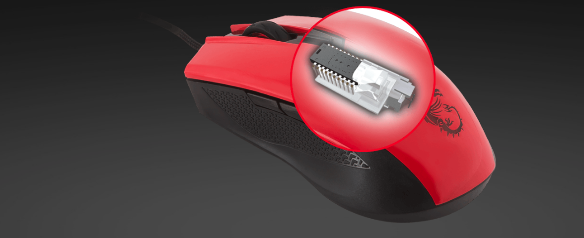 Мишка MSI Clutch GM40, оптична, 5000dpi, USB, червена - характеристика 4