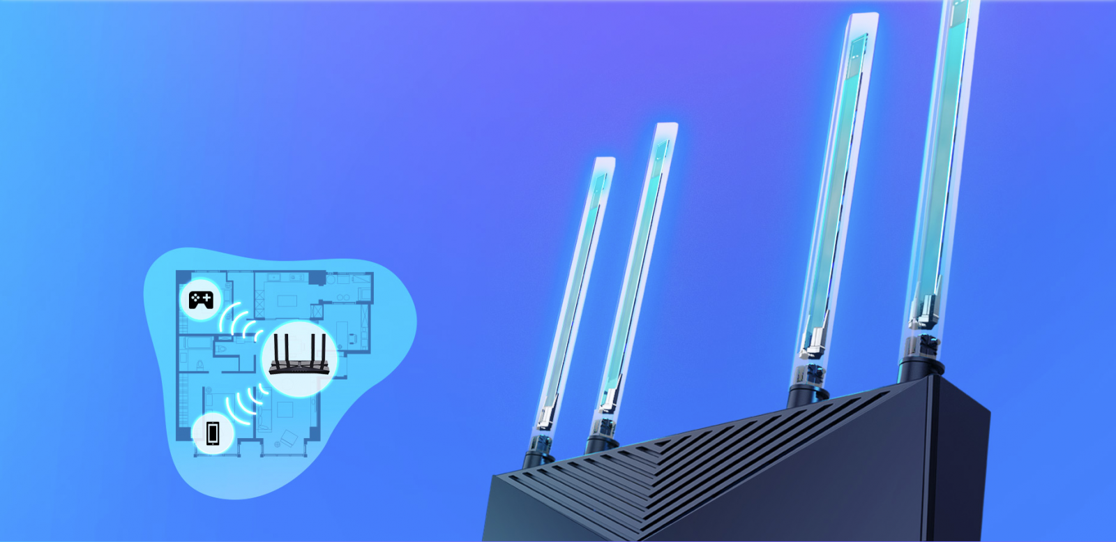 Рутер TP-Link Archer AX20, 1800Mbps, 2.4GHz (574 Mbps)/ 5GHz (1201 Mbps), Wireless AX, 4x LAN 10/100/1000, 1x WAN 10/100/1000, 4x външни антени, USB - характеристика 4