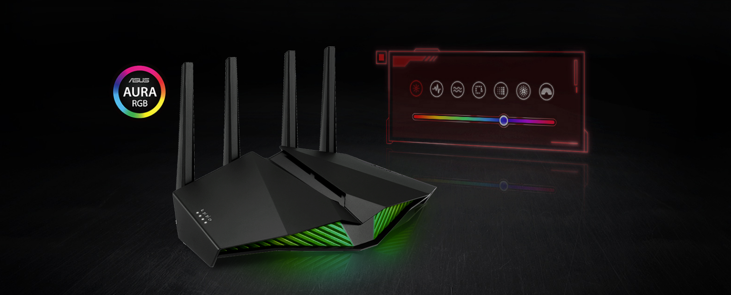 Рутер Asus RT-AX82U AX5400, 5400 Mbps, 2.4GHz(574Mbps)/5GHz(4804Mbps), Wireless AX, 4x RJ-45, 1x WAN, 4x външни антени, USB 3.2 Gen 1 - характеристика 2