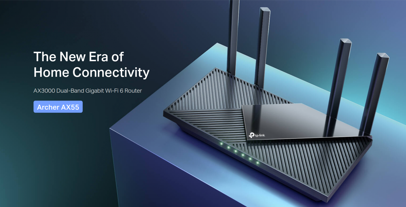Рутер TP-Link Archer AX55, 3000Mbps, 2.4GHz (574 Mbps)/ 5GHz (2402 Mbps), Wireless AX, 4x LAN 1000, 1x WAN 1000, 1x USB 3.0, 4x външни антени - характеристика 1
