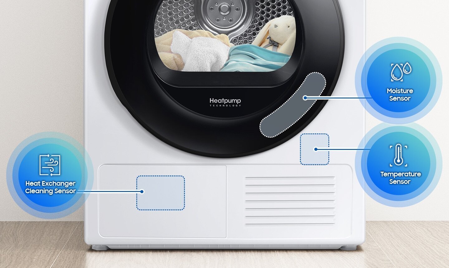 Сушилня Samsung DV90TA040AX/LE, клас A++, 9 кг. капацитет, свободностояща, 60 cm, Wrinkle prevention, Quick Dry 35 ', инокс - характеристика 4