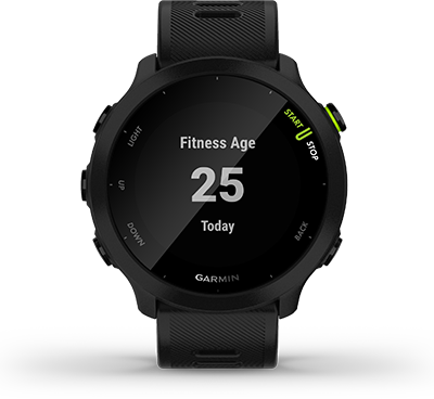 Смарт часовник Garmin Forerunner 55 Black, 1.04" (2.64 cm) MIP дисплей, до 14 дни живот на батерията, GPS, акселерометър, пулсомер, Connect IQ, хидратация, съвместим с Android и Apple устройства, черен - характеристика 15
