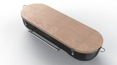 Барбекю Allocacoc FlipGrill BBQ 11096RD, бамбук, 610мм x 210мм x 100мм, червен - характеристика 3