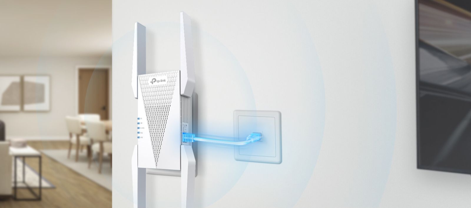 Range Extender/Репитер TP-Link RE815XE, AXE5400, 2.4GHz(574Mbps)/5GHz(2402Mbps)/6GHz(2402Mbps), 4x външни антени - характеристика 2