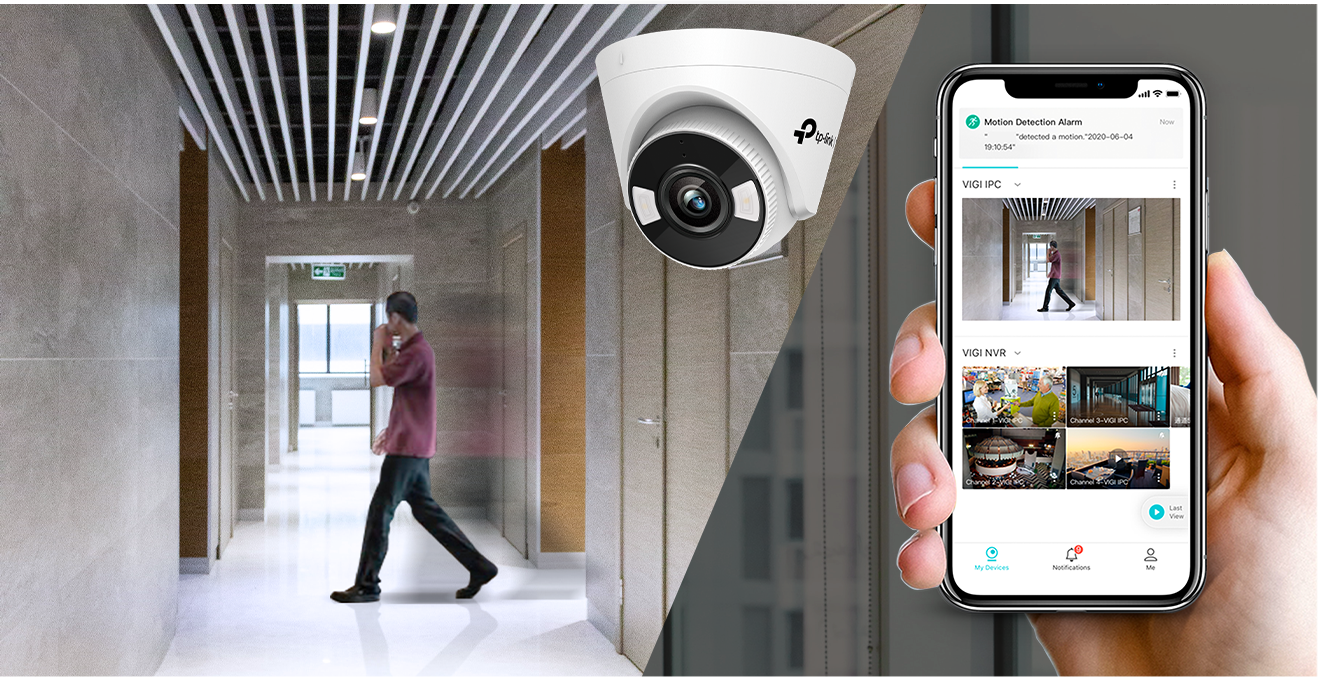 IP камера TP-Link VIGI C440-W, куполна камера, 4Mpix(25601440@30fps), 4mm обектив, H.265+/H.265/H.264+/H.264, IR осветеност (до 30 метра), за вътрешен монтаж, Wi-Fi, RJ-45, PoE (802.3af/at), микрофон, високоговорител, MicroSD слот - характеристика 5