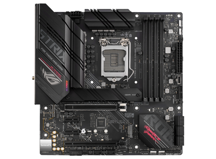 Дънна платка Asus ROG STRIX B560-G GAMING WIFI, B560, LGA1200, DDR4, PCI-E 4.0 (DP/HDMI), 6x SATA 6Gb/s, 2x M.2, 1x USB 3.2 Gen 2x2 Type-C, Wi-Fi, Bluetooth, Micro ATX - характеристика 1