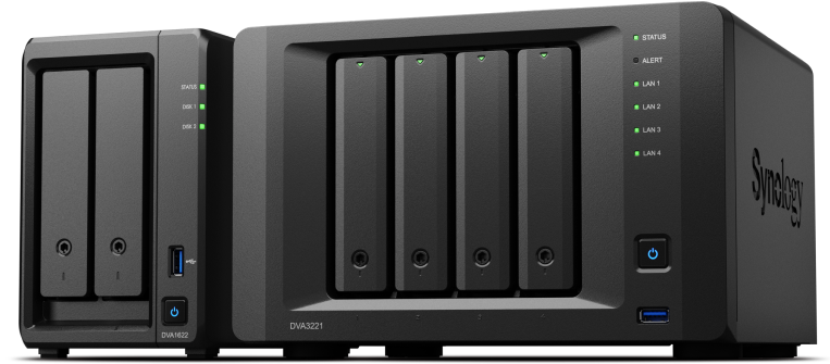 IP видеорекордер Synology DVA3221, 32 канала, 4x SATA до 18TB, 2x USB 3.0, 4x RJ-45 1GbE - характеристика 1