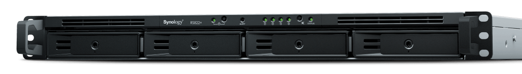 Мрежови диск (NAS) Synology RS822+, четириядрен AMD Ryzen Embedded V1500B 2.2GHz, без твърд диск (4x 3.5" SATA 6Gb/s), 2GB DDR4, 4x 1GbE, 2x USB 3.2 - характеристика 1