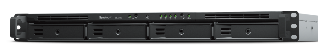 Мрежови диск (NAS) Synology RS422+, двуядрен AMD Ryzen R1600 2.6/3.1 GHz, без твърд диск (4x 3.5" SATA 6Gb/s), 2GB DDR4, 2x RJ-45 1GbE, 1x USB 3.2 - характеристика 1