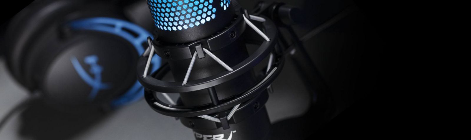 Микрофон Kingston HyperX QuadCast S (HMIQ1S-XX-RG/G), 3m кабел, AUX, USB, RGB подсветка, с поставка, черен - характеристика 3