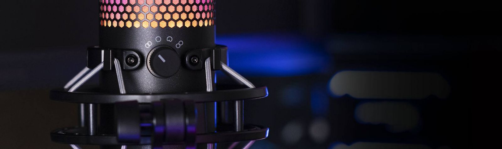 Микрофон Kingston HyperX QuadCast S (HMIQ1S-XX-RG/G), 3m кабел, AUX, USB, RGB подсветка, с поставка, черен - характеристика 5