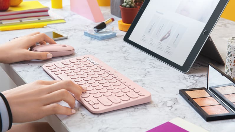 Клавиатура Logitech K380 for Mac, безжична, компактна, розова, Bluetooth, US English - характеристика 5