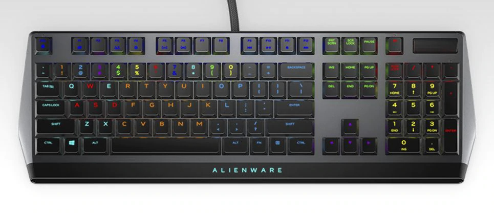 Клавиатура Dell Alienware 510K, механична, Cherry MX Low Profile Red, черна, USB, RGB - характеристика 2