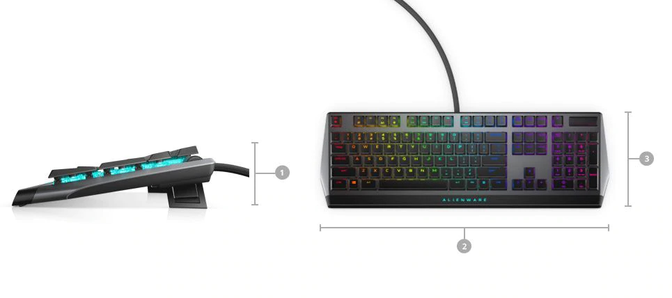 Клавиатура Dell Alienware 510K, механична, Cherry MX Low Profile Red, черна, USB, RGB - характеристика 3
