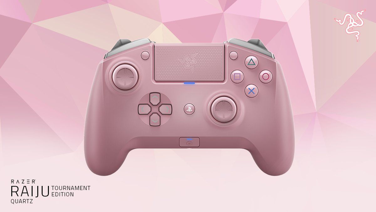 Геймпад Razer Raiju Tournament Edition - Quartz, безжичен, за PS4/PC, розов - характеристика 1