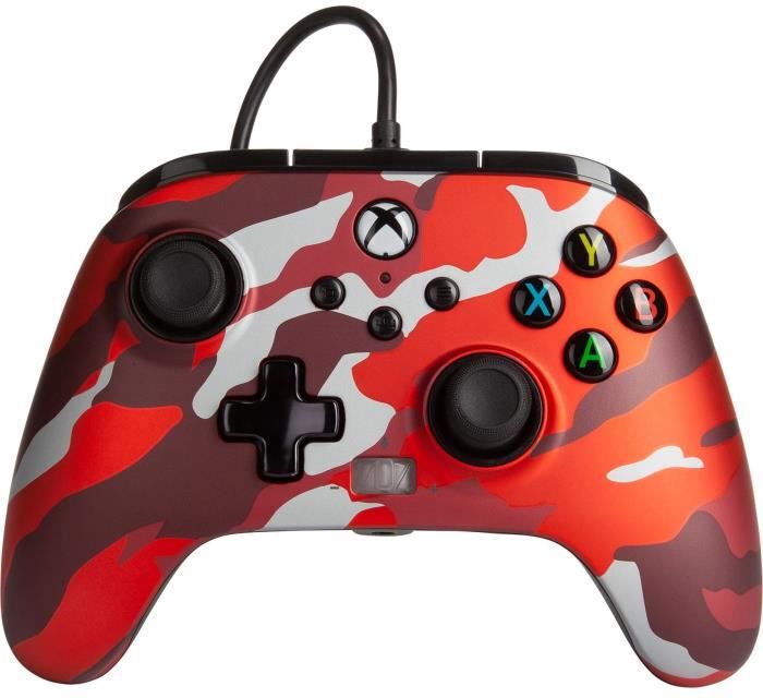 Геймпад PowerA Enhanced Metallic Red Camo за Xbox One/Series X/S/PC, жичен, червен - характеристика 1