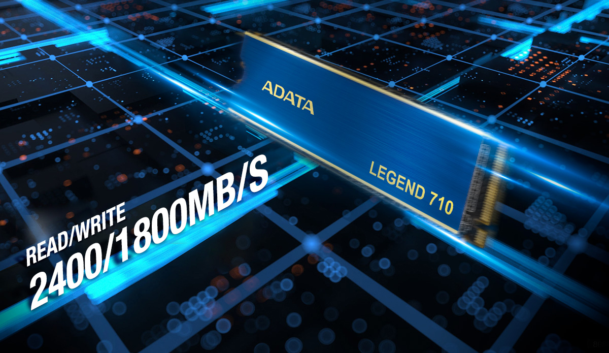 Памет SSD 512GB, A-Data Legend 710, NVMe, M.2 2280, скорост на четене 2400MB/s, скорост на запис 1800MB/s - характеристика 1