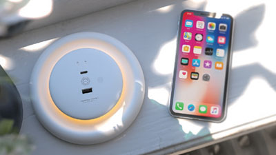 LED соларна лампа Allocacoc LightDisc Solar 10914WT, 3W, Powerbank, макара за кабел, бяла - характеристика 1