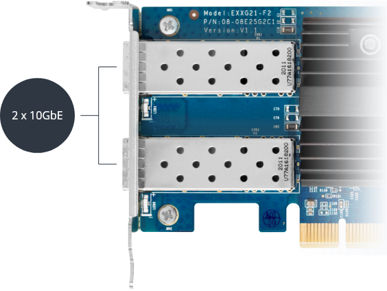 Мрежови адаптер Synology E10G21-F2, от PCIe 3.0 x8(м) към 2x RJ-45(ж), 10 Gbps, за Synology NAS сървъри - характеристика 2