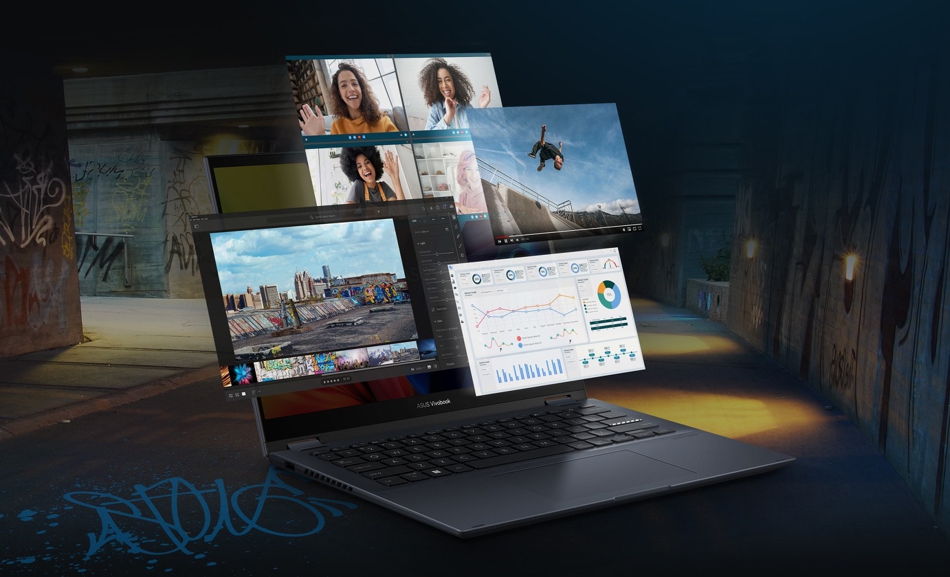 Лаптоп Asus Vivobook S 14 Flip TP3402ZA-OLED-KN731X (90NB0WR1-M00DN0)(син), четиринадесетядрен Intel Core i7-12700H 2.3/4.7GHz, 14" (35.56 cm) OLED IPS Touchscreen Display, (HDMI), 8GB DDR4, 1TB SSD, 1x Thunderbolt 4, Windows 11 Pro - характеристика 3
