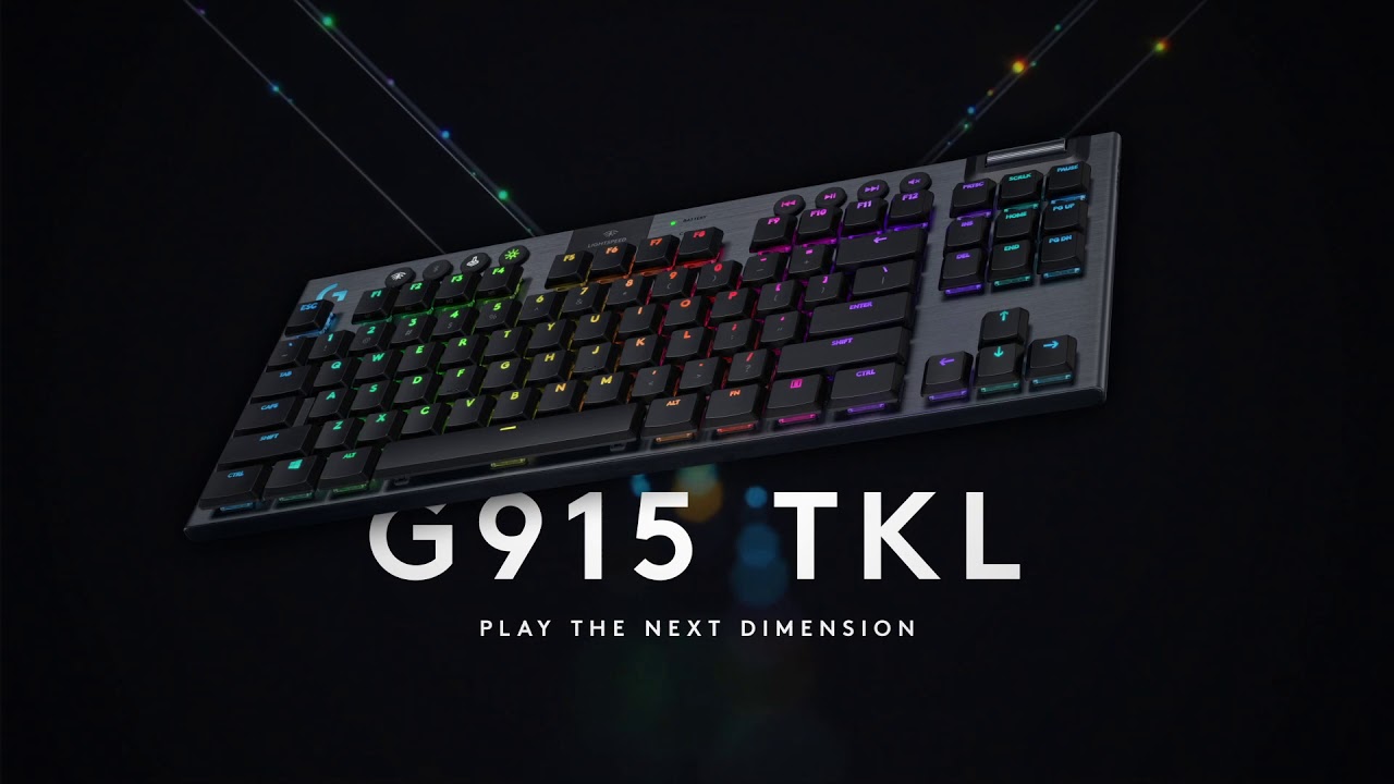 Клавиатура Logitech G915 TK (920-009520), безжична, механична, linear суичове, RGB подсветка, нископрофилни клавиши, US layout, черна, USB, Wireless, Bluetooth - характеристика 1