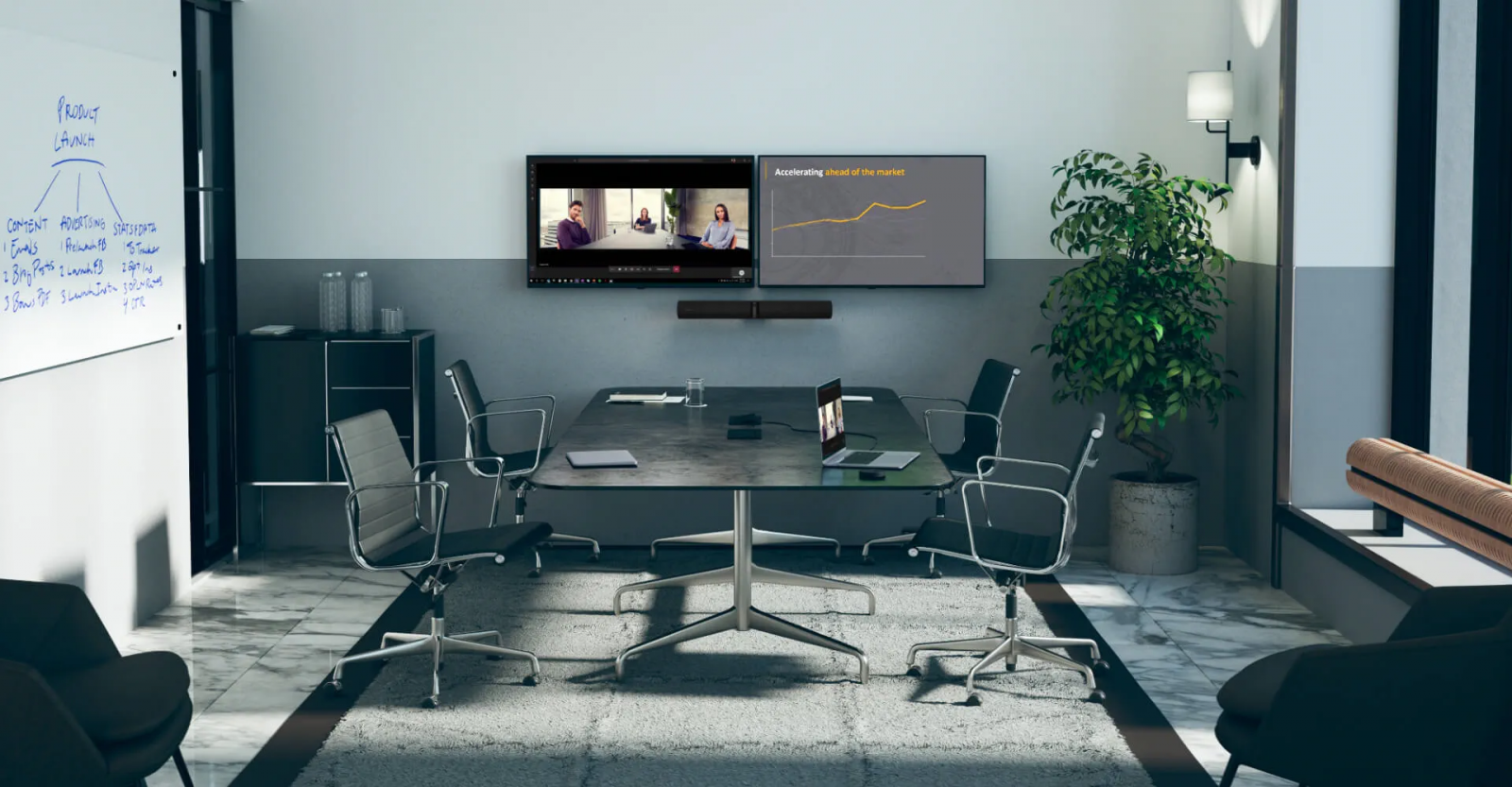 Видеоконферентна панорамна камера Jabra PanaCast 50, панорамна-4K, 3840x1080, 30FPS, 180 градусова конферентна камера, до 6x цифрово увеличение, 4 говорителя, 8 микрофона, Plug-and-play, USB, USB-C, Ethernet (RJ45), черна - характеристика 3