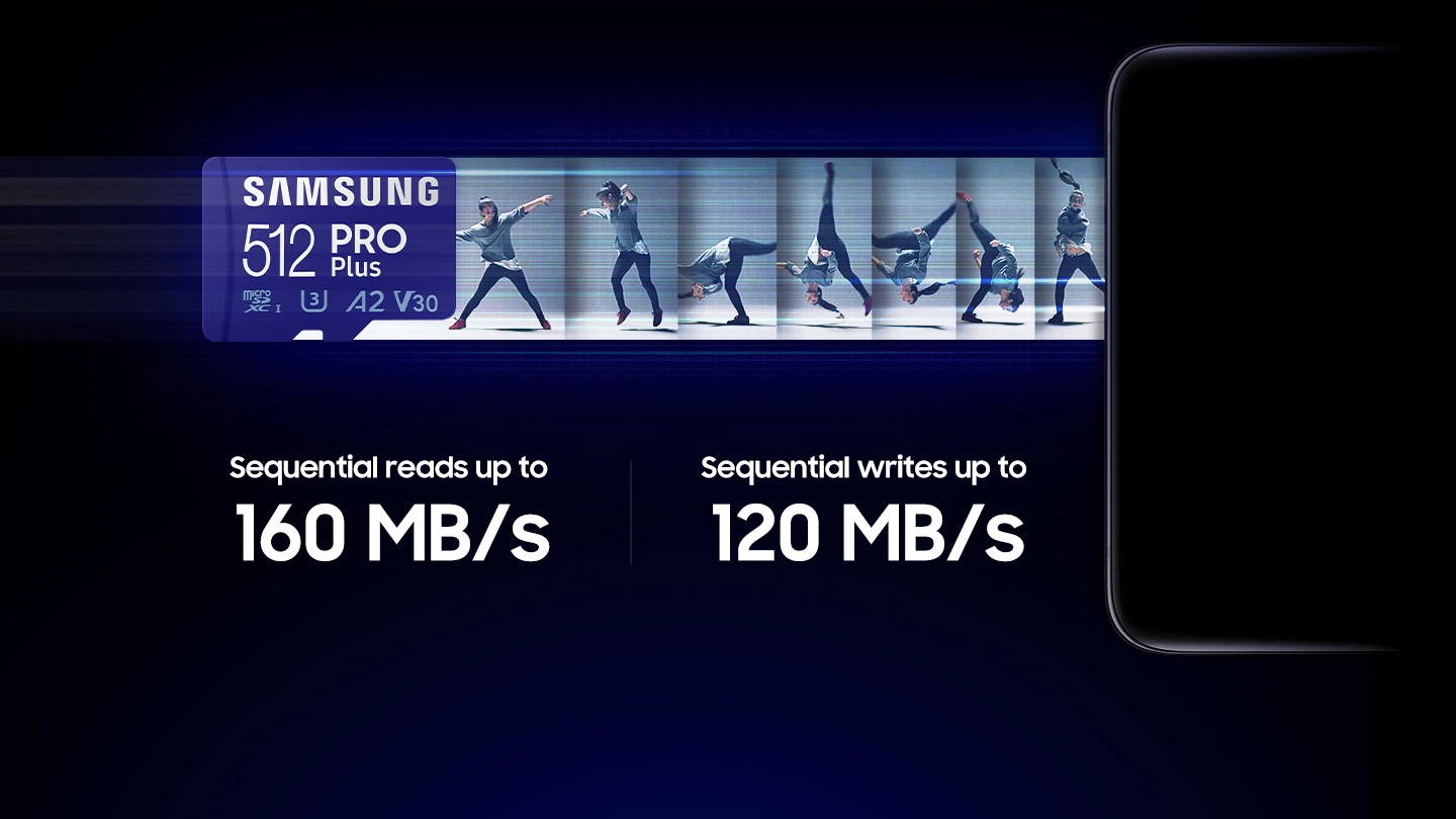 Карта памет 128GB MicroSDXC с USB четец, Samsung PRO Plus, UHS-I U3, скорост на четене до 160MB/s, скорост на запис до 120MB/s - характеристика 2