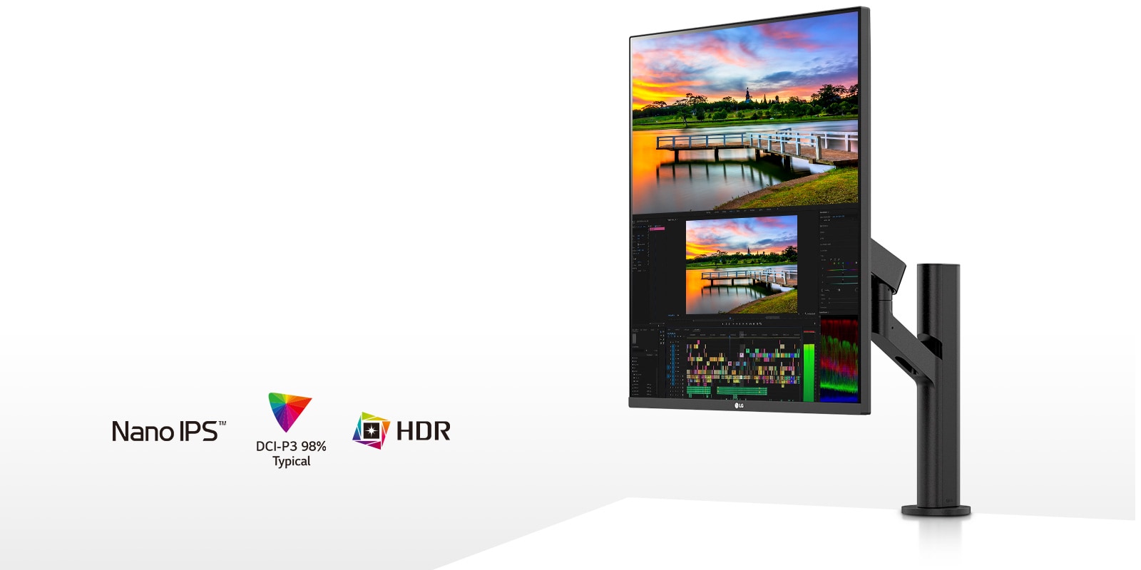 Монитор LG 28MQ780-B, 28" (71.12 cm) IPS панел, SDQHD, 5ms, 300 cd/m2, DisplayPort, HDMI, USB - характеристика 2