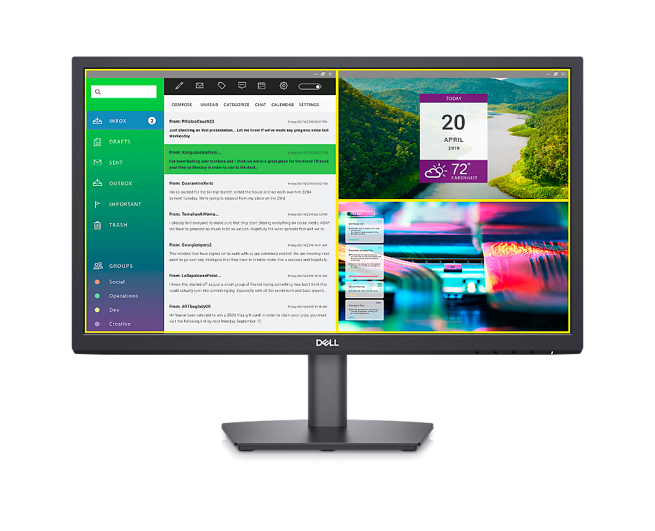 Монитор Dell E2223HN (210-AZZG), 21.5" (54.61 cm) VA панел, Full HD, 5ms, 250 cd/m2, HDMI, VGA - характеристика 3