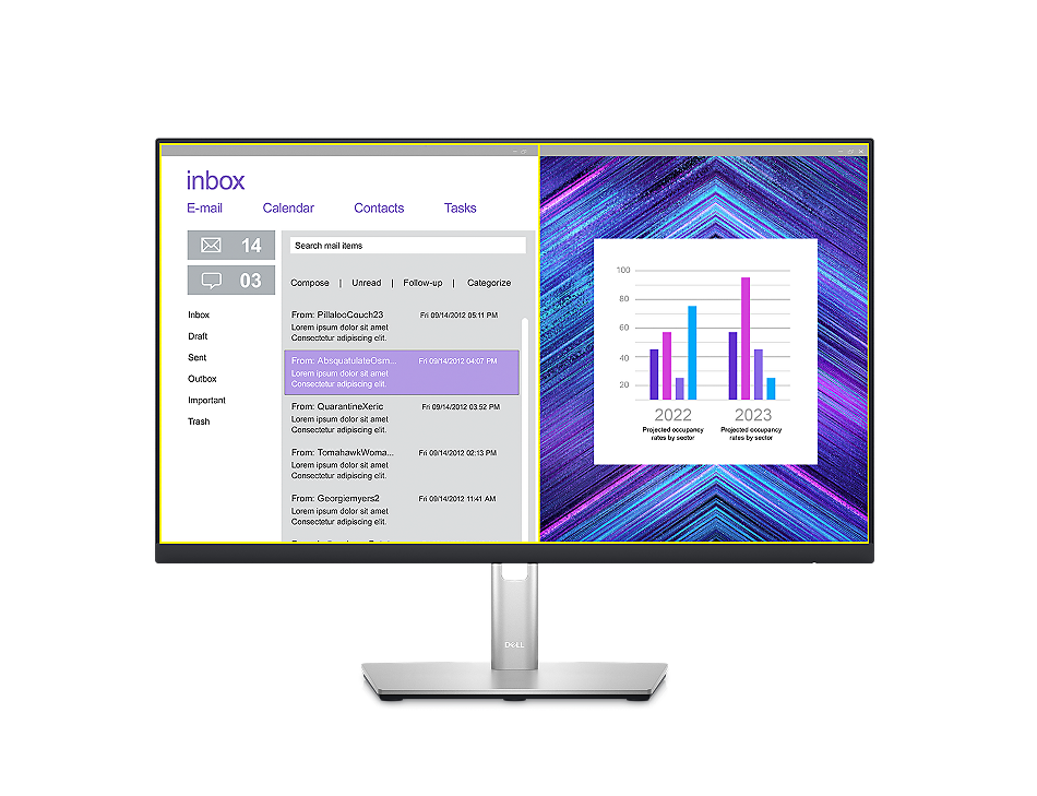 Монитор Dell P2423DE (210-BDDW), 23.8" (60.452 cm) IPS панел, Quad HD, 5ms, 300cd/m2, DisplayPort, HDMI, USB-C, LAN - характеристика 4