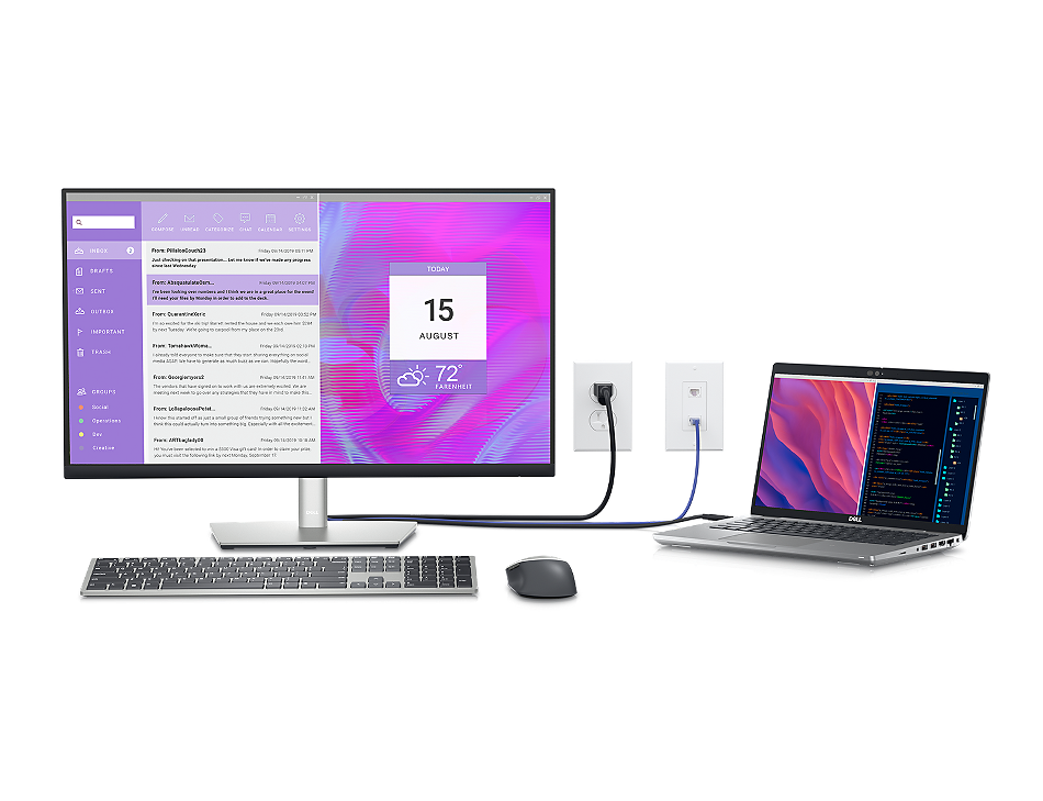 Монитор Dell P2723QE (210-BDFZ), 27" (68.58 cm) IPS панел, Ultra HD, 5ms, 350cd/m2, DisplayPort, HDMI, USB-C, LAN - характеристика 3
