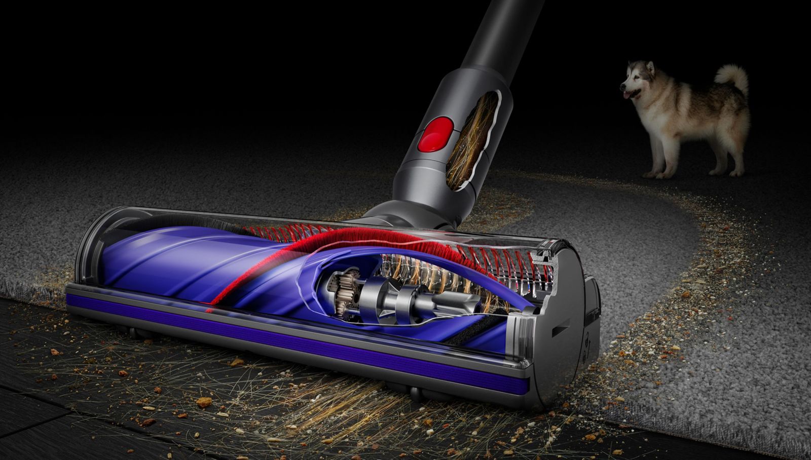 Прахосмукачка Dyson V11 Extra 419649-01, без торба, безжична, 185 AW, 0.76 l капацитет на контейнера, до 60 минути работа, циклонна технология, лилава - характеристика 3
