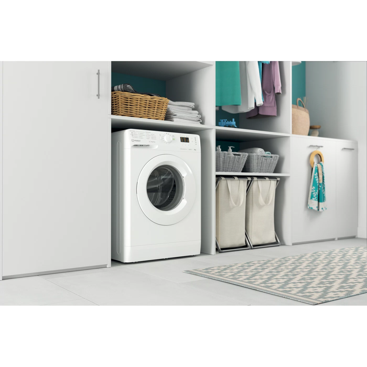 Перална машина Indesit MTWA 91284 W EU, клас D, 9 кг. капацитет, 1200 оборота в минута, 12 програми, свободностояща, 59.5 cm, бяла - характеристика 1