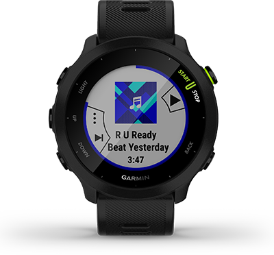 Смарт часовник Garmin Forerunner 55 Black, 1.04" (2.64 cm) MIP дисплей, до 14 дни живот на батерията, GPS, акселерометър, пулсомер, Connect IQ, хидратация, съвместим с Android и Apple устройства, черен - характеристика 21