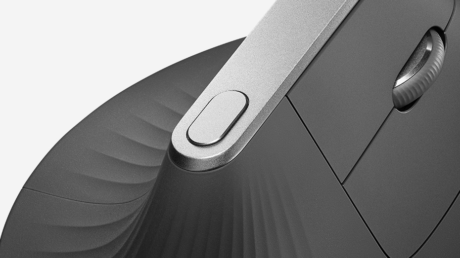 Мишка Logitech MX Vertical, оптична (4000 dpi), безжична/жична, USB Type C, графит, вертикална - характеристика 3